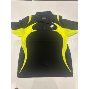 Lotto Golf Polo Shirt Athletic‎ Training Activewear Black Yellow Size L